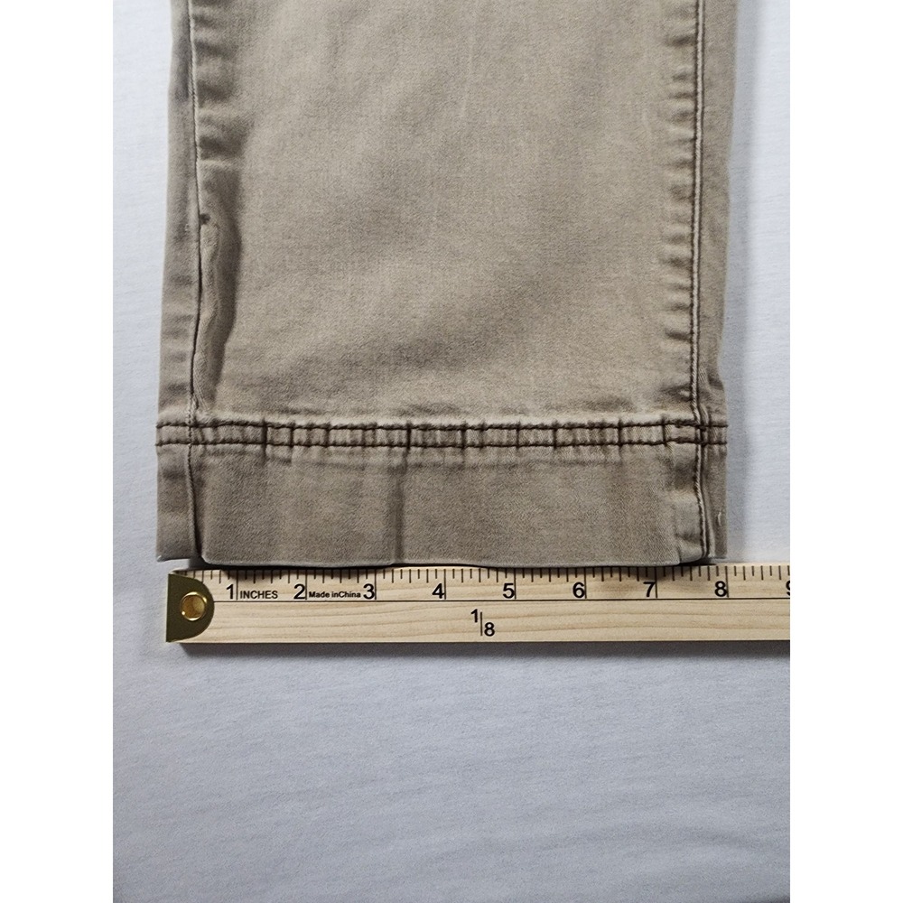 Jag Womens y2K Stretch Wide Leg Utility Pants Tan Khaki Size 8 Patch Pocket Crop - Picture 3 of 9